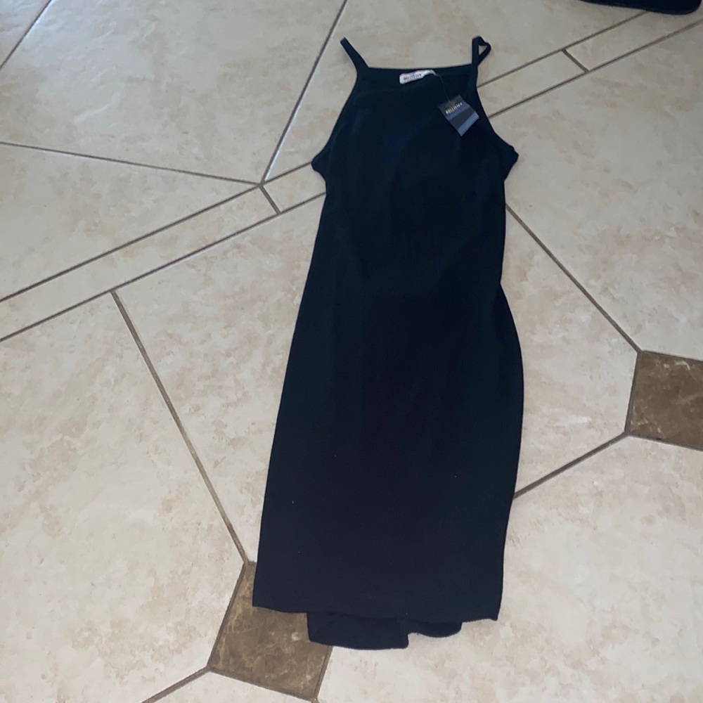 NWT stunning hollister black midi dress with open cutout on the back
